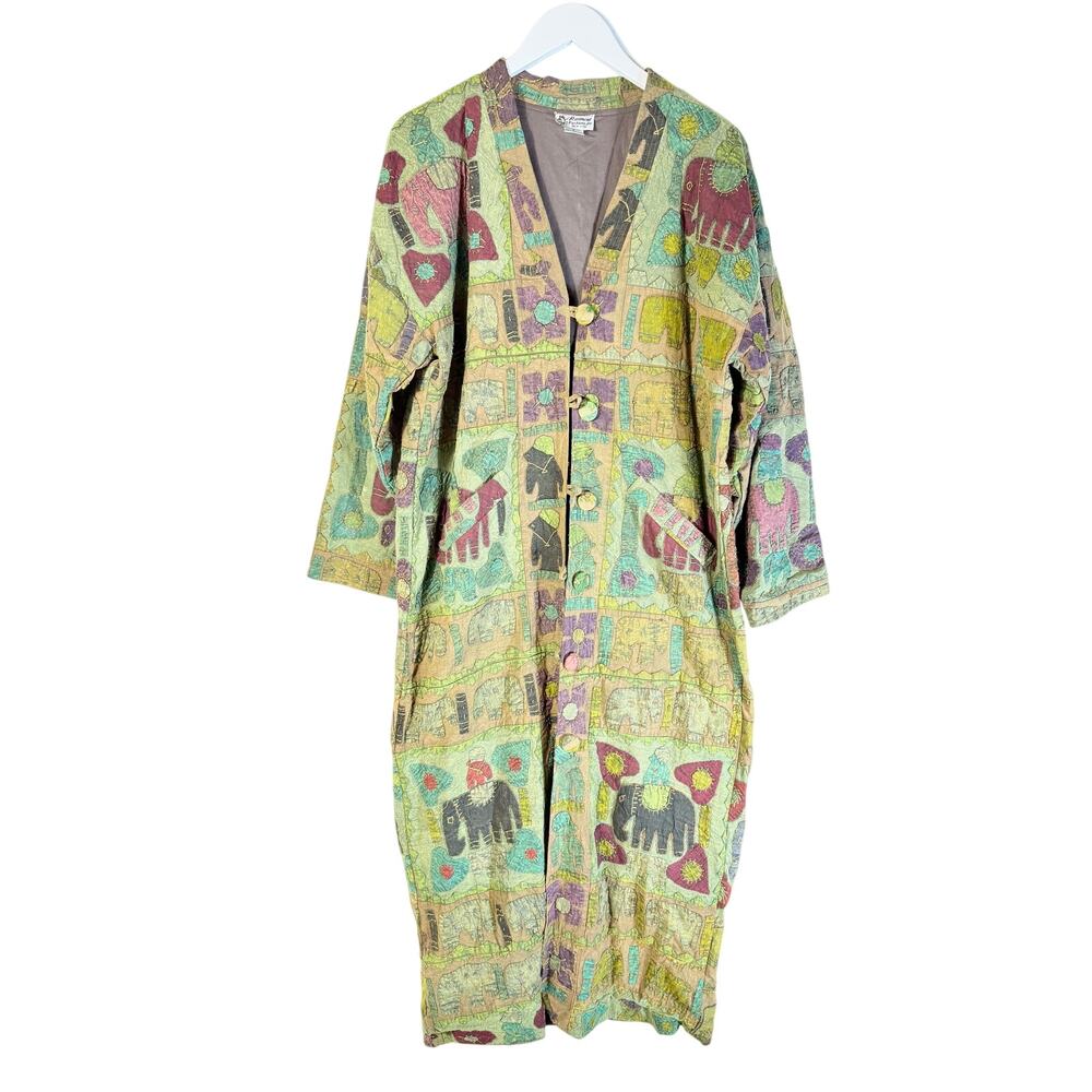 Vintage Patchwork Embroidered Long Coat Bohemian … - image 1